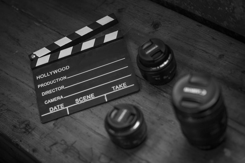 Clapperboard on a movie set
